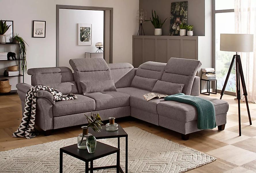 Home affaire Ecksofa "Solvei L-Form", wahlweise auch mit Kopfteilverstellun günstig online kaufen