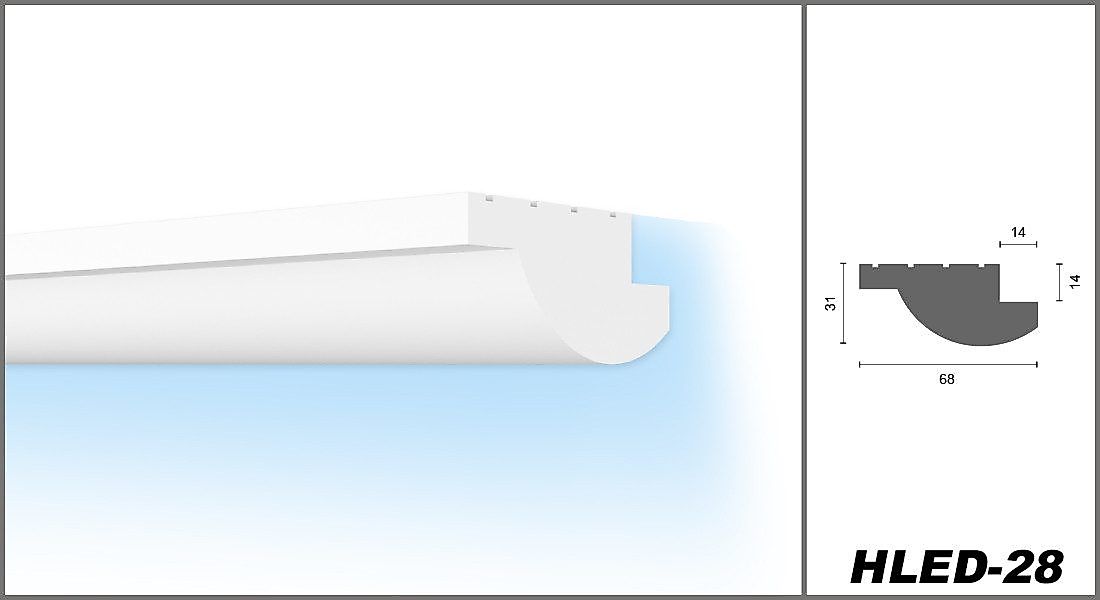 HEXIMO Eckprofil HLED 28 (LED-Schattenfugenprofil Stuckleisten, günstig online kaufen