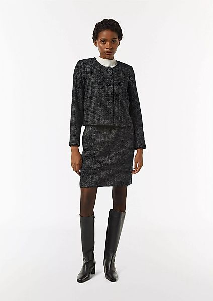 Comma Minirock Kurzer Bouclé-Rock mit Glitzergarn günstig online kaufen