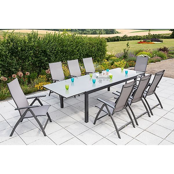 Gartenmöbel-Set Vicenza 9-tlg. Diamantbraun inkl. Tisch 200/300 cm x 110 cm günstig online kaufen