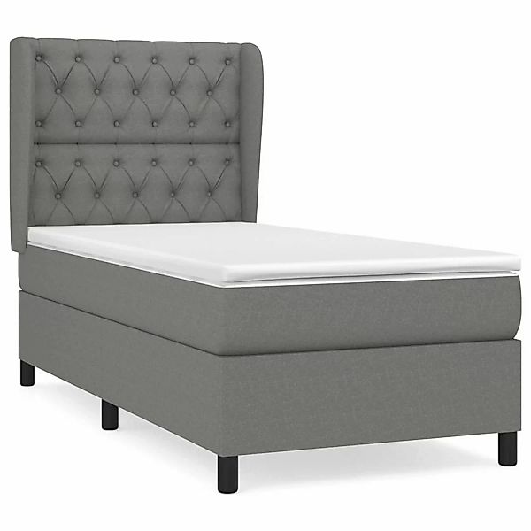 vidaXL Boxspringbett mit Matratze Dunkelgrau 80x200 cm Stoff1378108 günstig online kaufen