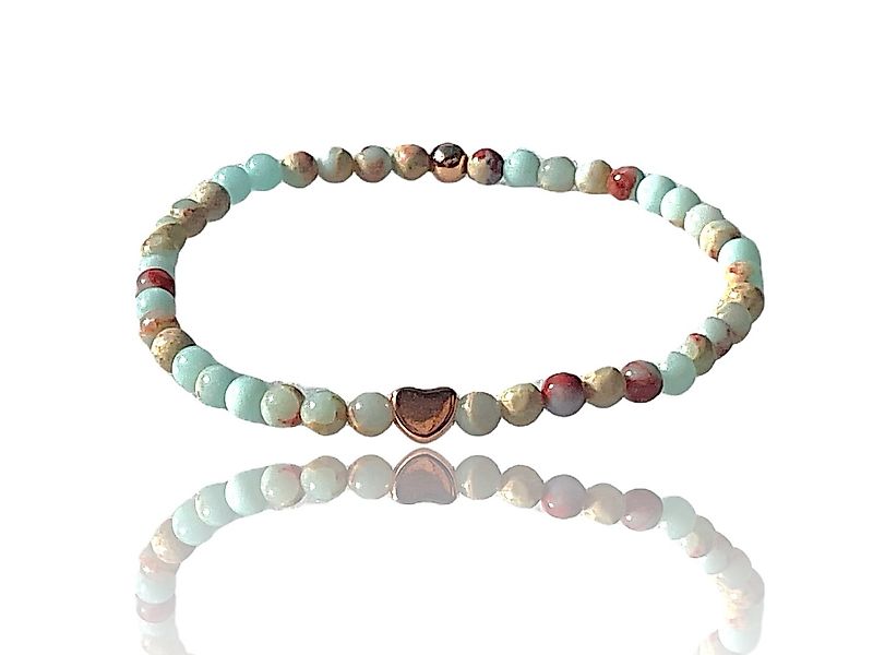 Steinfixx® Perlenarmband Shoushan Stone mit rosèplattierten Elementen, Häma günstig online kaufen
