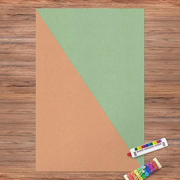 Kork-Teppich Einfaches Mintfarbenes Dreieck günstig online kaufen