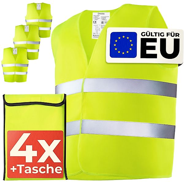 Prowiste Warnweste 4 Warnwesten Auto Set günstig online kaufen