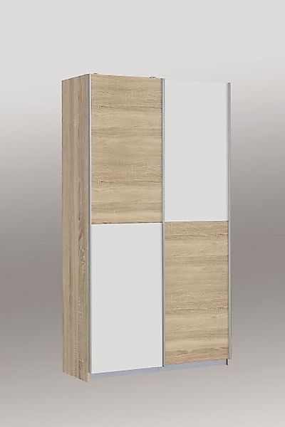 Mehrzweckschrank Kleiderschrank 120 cm breit Sonoma Eiche / Weiß OHIO günstig online kaufen