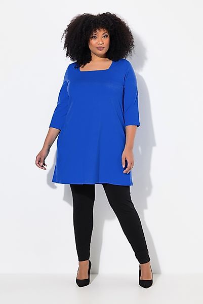 Ulla Popken Longshirt Longshirt A-Linie Carré-Ausschnitt günstig online kaufen