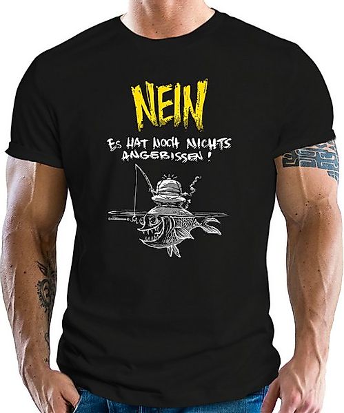 RAHMENLOS® T-Shirt für Angler und Fischer: nein es hat noch nichts angebiss günstig online kaufen