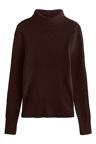 Next Strickpullover Gerippter Rollkragenpullover mit Wollanteil günstig online kaufen