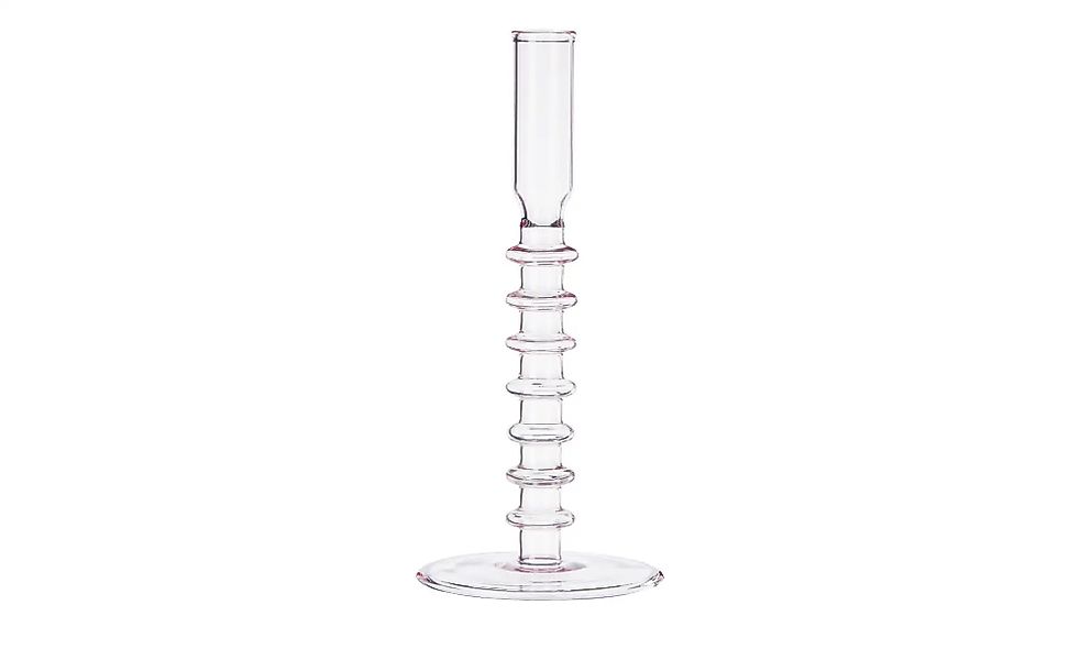 HOME STORY Kerzenständer   ¦ rosa/pink ¦ Glas ¦ Maße (cm): H: 23  Ø: 10 Acc günstig online kaufen