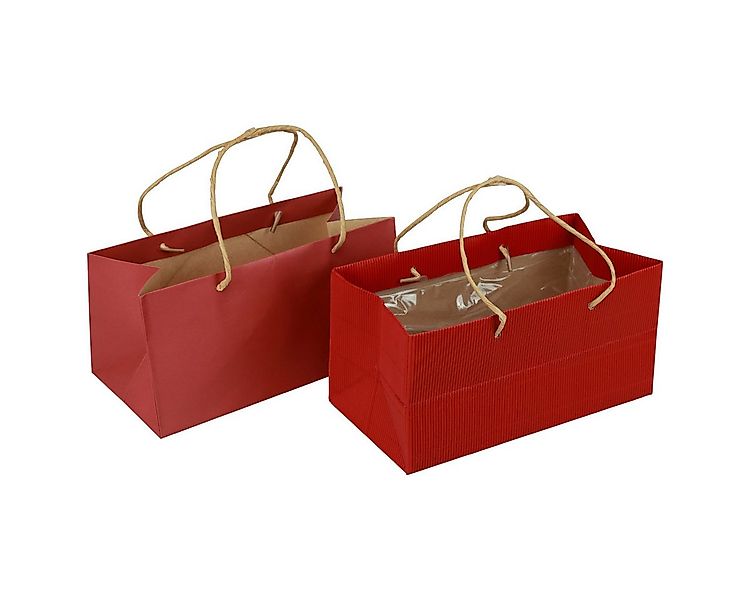 Viana Tragetasche Rote Geschenktüten mit Griffen aus Papier 24x12x12cm - 6e günstig online kaufen