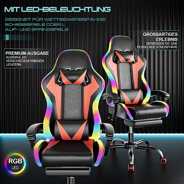 HOMALL Gaming-Stuhl LED Massage Bürostuhl mit günstig online kaufen