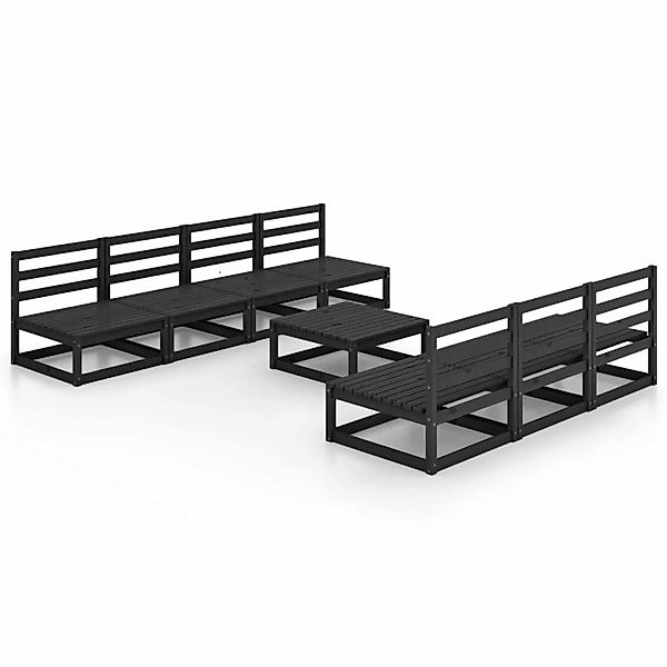 vidaXL 8-tlg Garten-Lounge-Set Schwarz Massivholz Kiefer Modell 100 günstig online kaufen