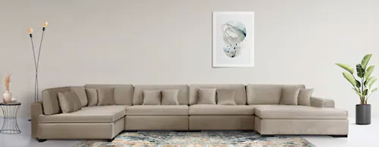 Home affaire Wohnlandschaft »Skara U-Form«, Lounge-Sofa mit Federkernpolste günstig online kaufen