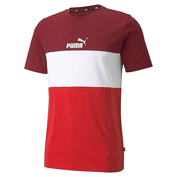 Puma Essential+colorblock Kurzarm T-shirt L Intense Red günstig online kaufen