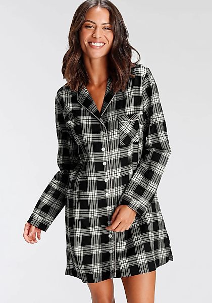 H.I.S Nachthemd 1-teilig, Brusttasche aus Flanell im Karo-Design günstig online kaufen