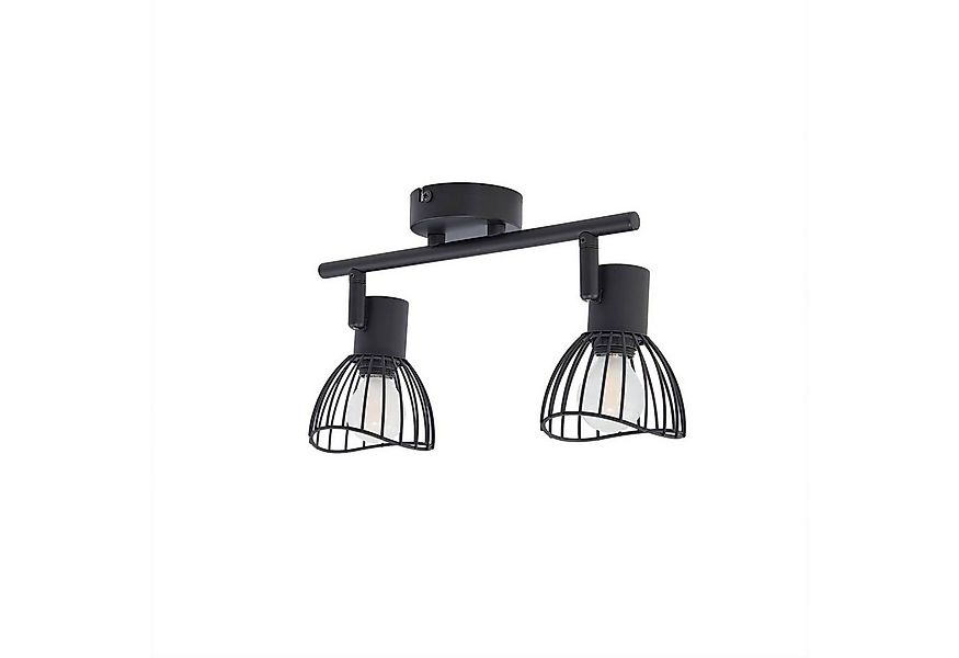 Lindby Deckenleuchten Piena, Metall, Schwarz IP20, 2 x 10 W LED günstig online kaufen