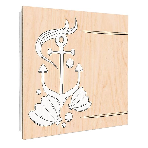 Banjado Schlüsselkasten mit Holzfront 30x30cm Weiß Scharnier Links 50 Haken günstig online kaufen