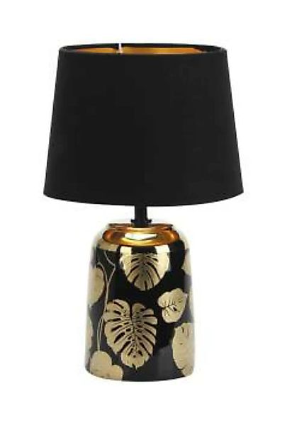 Nachttischlampe Schwarz mit Schalter E14 Blätter günstig online kaufen