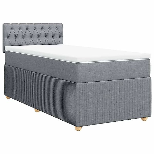 vidaXL Boxspringbett mit Matratze Hellgrau 90x200 cm Stoff 3289646 günstig online kaufen