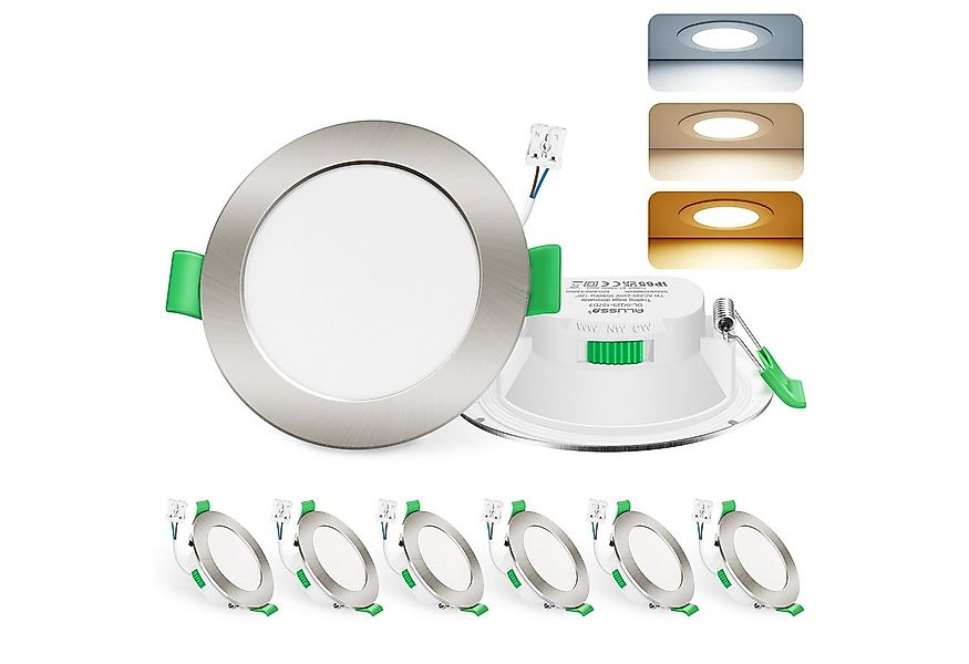 ALUSSO LED Einbaustrahler 6er-Set, 68mm 7W LED Einbaustrahler, Decken Leuch günstig online kaufen
