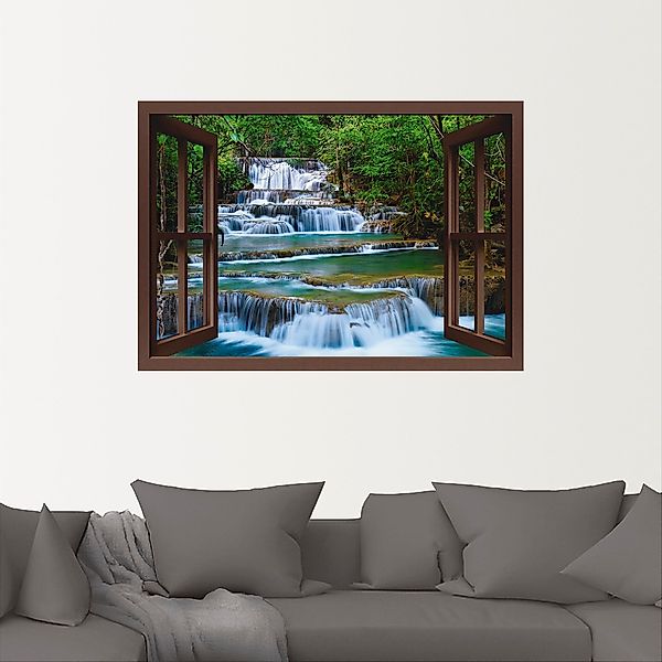 Artland Wandbild "Fensterblick Wasserfall in Kanchanaburi", Fensterblick, ( günstig online kaufen