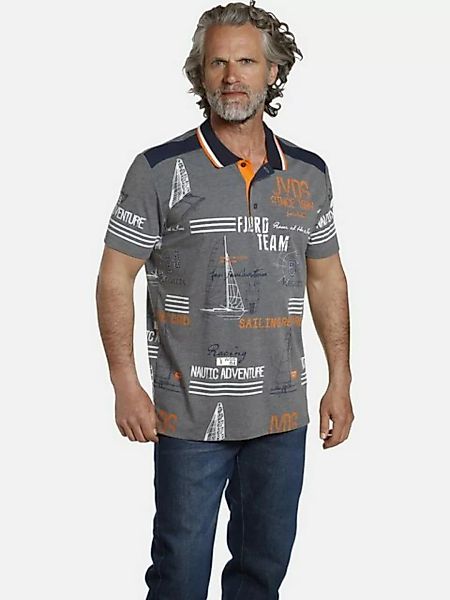 Jan Vanderstorm Poloshirt SIGURDUR mit Druck im Segel Motiv günstig online kaufen