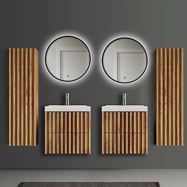 Badmöbel Set modern 6-teilig Eiche Desio-107 günstig online kaufen