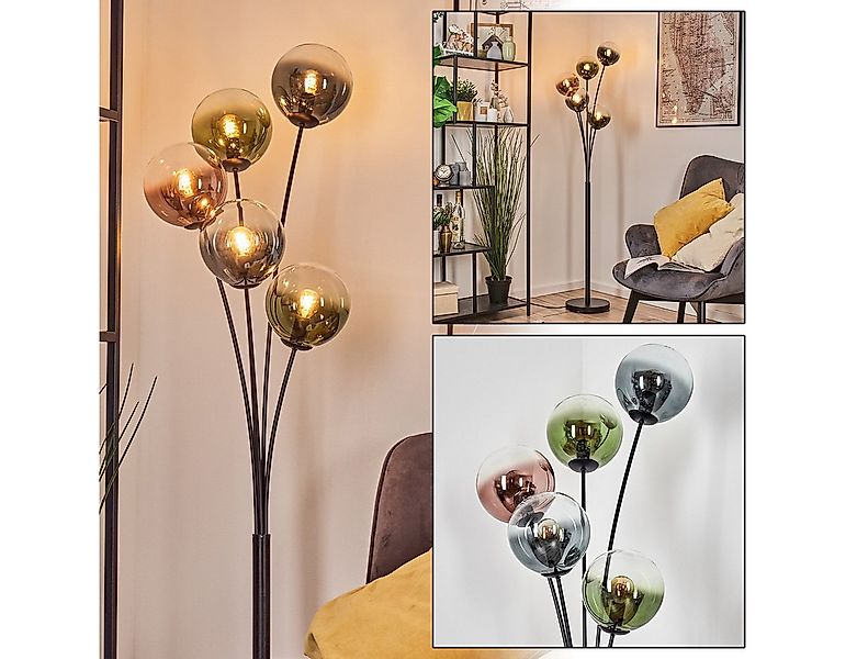 hofstein Stehlampe Stehlampe aus Metall/Glas in Schwarz/Blau/Grün/Kupfer/Kl günstig online kaufen