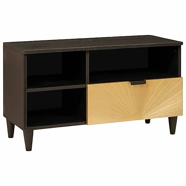 vidaXL TV-Schränk Schwarz und Gold 80 x 33 x 46 cm Holzwerkstoff 4017845 günstig online kaufen
