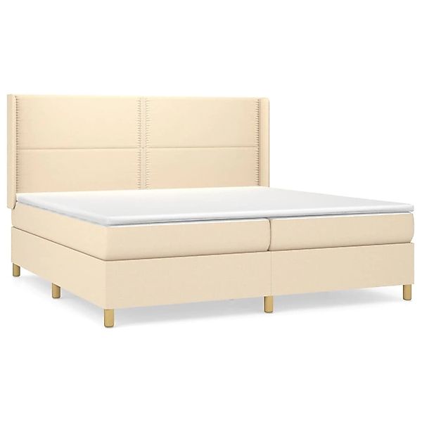 vidaXL Boxspringbett mit Matratze Creme 200x200 cm Stoff1380103 günstig online kaufen