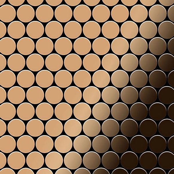ALLOY Mosaik Fliese Massiv Metall Titan Hochglänzend Kupfer 1,6mm Stark Dom günstig online kaufen