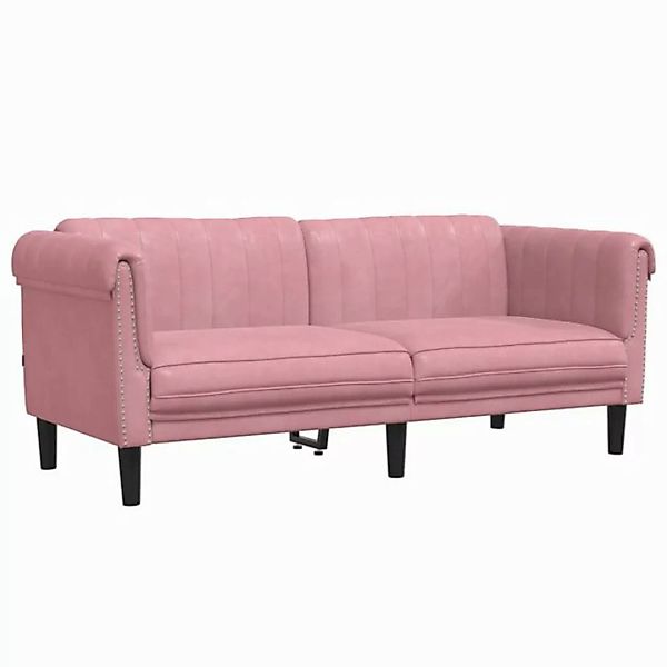 vidaXL Sofa, 2-Sitzer Rosa Samt günstig online kaufen