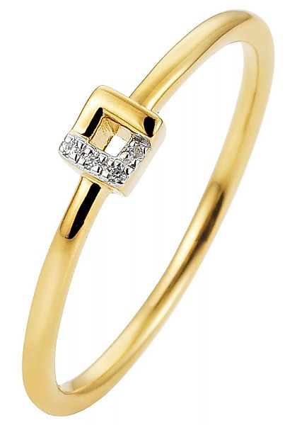 JOBO Diamantring, schmal 585 Gold bicolor mit 4 Diamanten günstig online kaufen