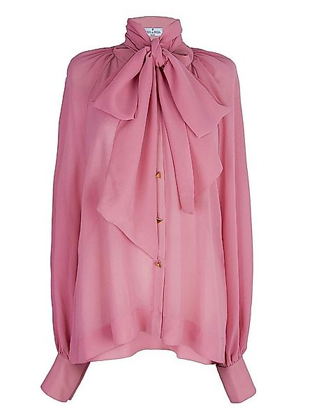 RUA & RUA Seidenbluse Seidenchiffon Bluse in Rosa mit Schleife und Ballonär günstig online kaufen
