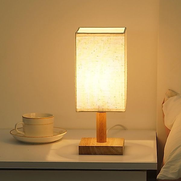RWEUOQ LED Nachttischlampe Tischlampe mit Stoffschirm günstig online kaufen