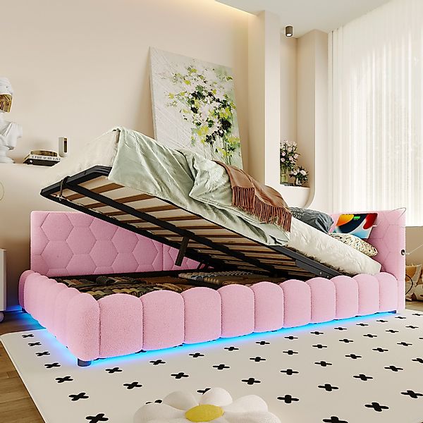 HAUSS SPOLE Schlafsofa 140x200cm mit LED-Lichtleiste, günstig online kaufen