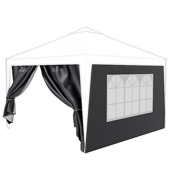 24MOVE Pavillon Seitenteile 2er Set 2x3m mit Fenster & Reissverschluss Grau günstig online kaufen