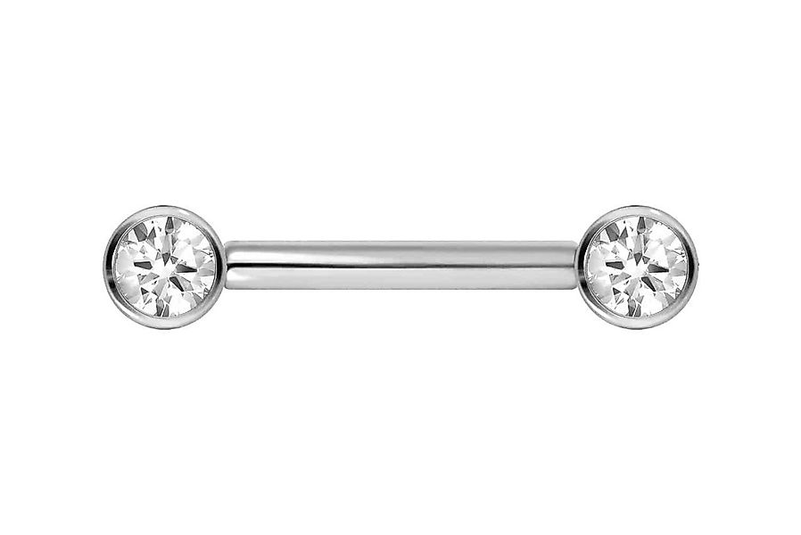 PIERCINGLINE Brustwarzenpiercing Titan Barbell mit Push Fit KRISTALL (Barbe günstig online kaufen
