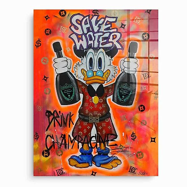 DOTCOMCANVAS® Leinwandbild Save Water Drink Champagne günstig online kaufen