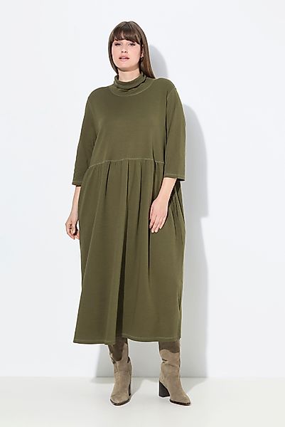 Ulla Popken Midikleid Jersey-Maxikleid Stehkragen 3/4-Arm günstig online kaufen
