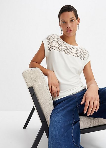 bonprix T-Shirt gerade Passform, Kurzarm, für vielseitige Anlässe, aus Visk günstig online kaufen