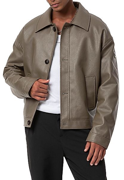 RedBridge Lederimitatjacke im Oversized-Look - Knopfverschluss, günstig online kaufen