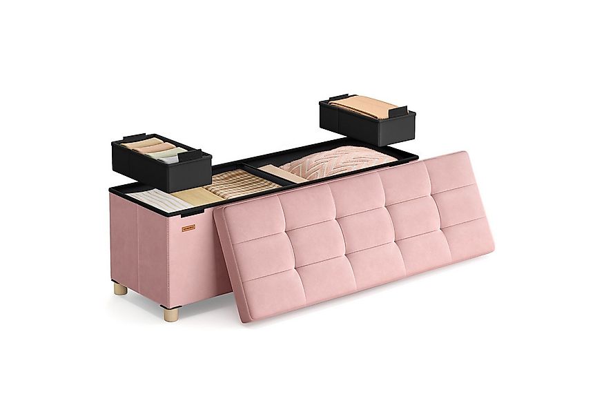 SONGMICS Sitzbank, Sitzbank, Aufbewahrungsbox faltbar, 38 x 110 x 40 cm, Ho günstig online kaufen