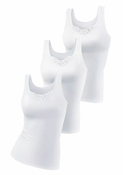 petite fleur Unterhemd, (3er-Pack), aus reiner Baumwolle, Tanktop, Unterzie günstig online kaufen