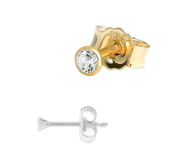 NKlaus Single-Ohrstecker Einzel Winzige Ohrstecker 2,0mm Gelbgold 585 14 Ka günstig online kaufen