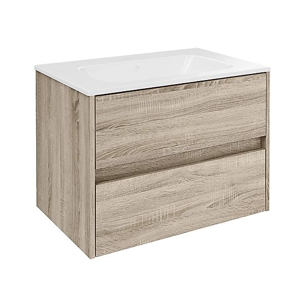 Fackelmann Waschtisch-Set Compact Line 2 Schub 71 cm Sonoma Eiche günstig online kaufen