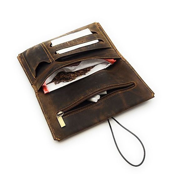 Lemasi Tabakbeutel echt Leder Tabaktasche Drehertasche günstig online kaufen