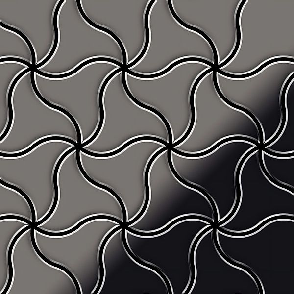 ALLOY Mosaik Fliese Massiv Metall Titan Hochglanz Dunkelgrau 1,6mm Ninja-ti günstig online kaufen