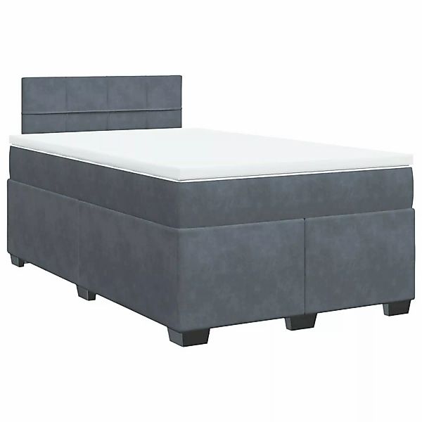 vidaXL Boxspringbett mit Matratze Dunkelgrau 120x190 cm Samt2103042 günstig online kaufen