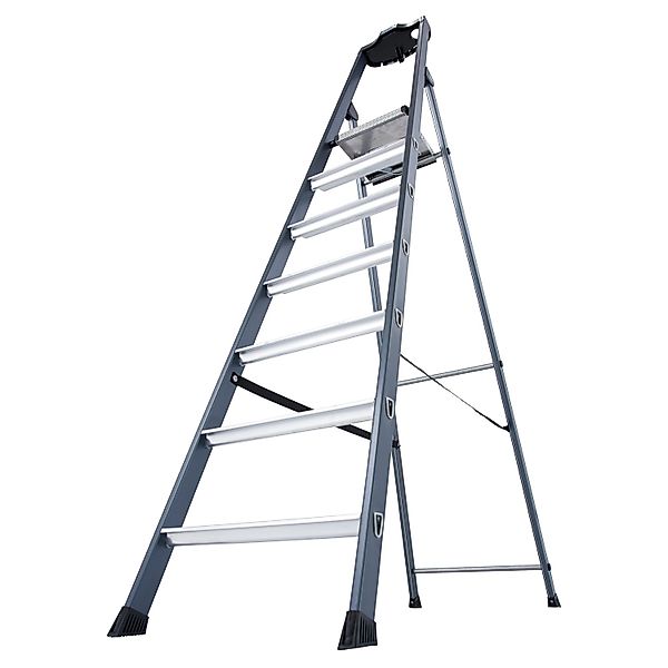 Krause Stehleiter SePro S 7 Stufen 210 cm x 53 cm x 135 cm Eloxiert günstig online kaufen